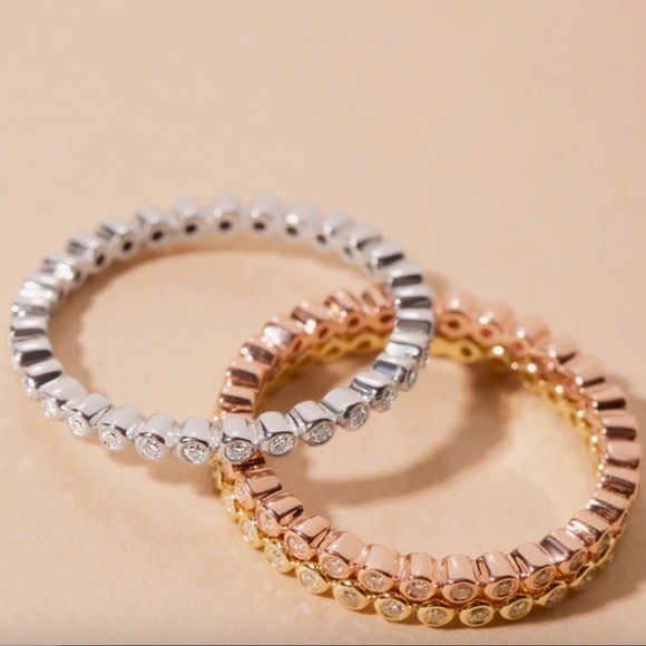 Stone and Strand White Gold White Diamond Bezel Eternity Band - Size 6 - Picture 7 of 7